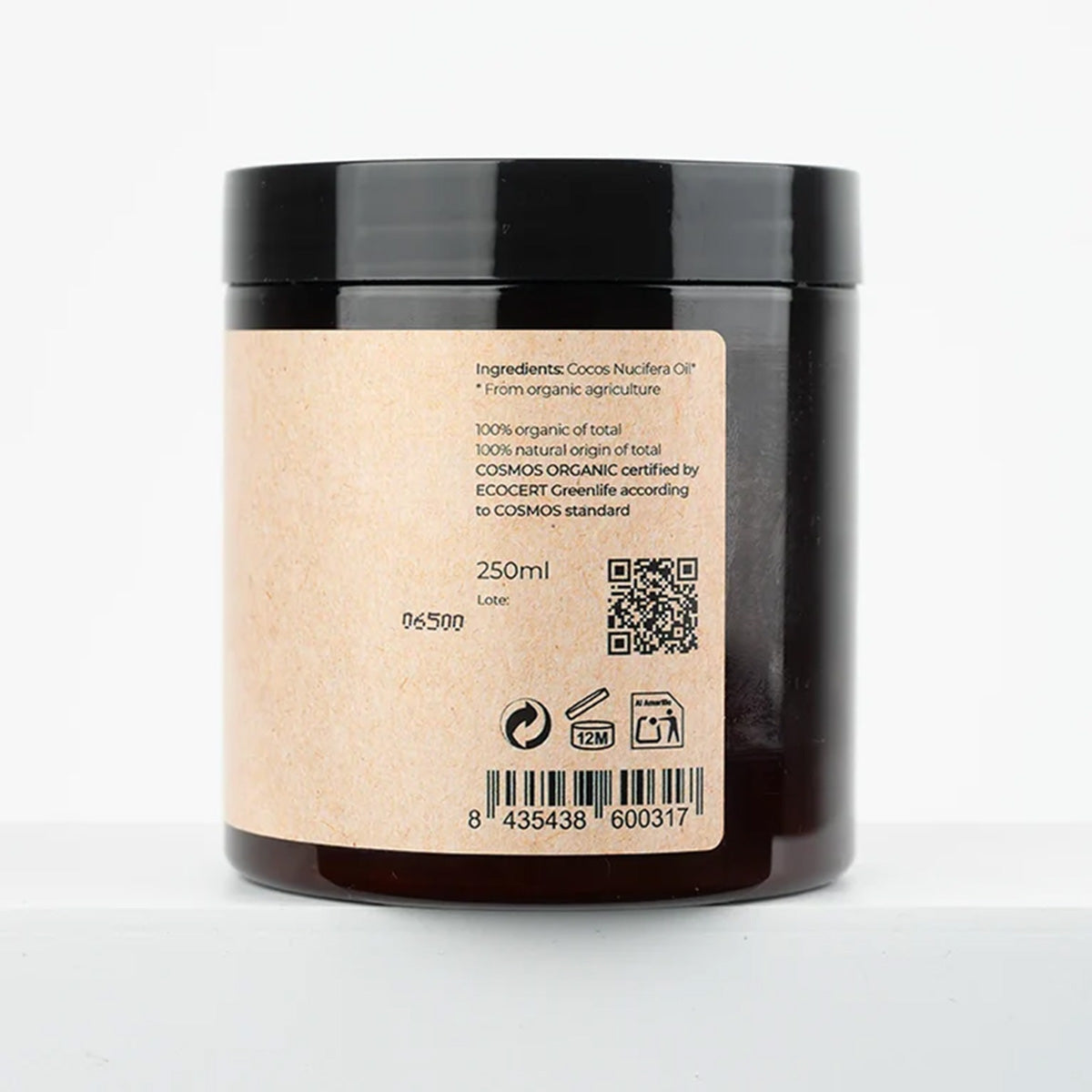 100% pure biologische kokosolie Arganour 250 ml