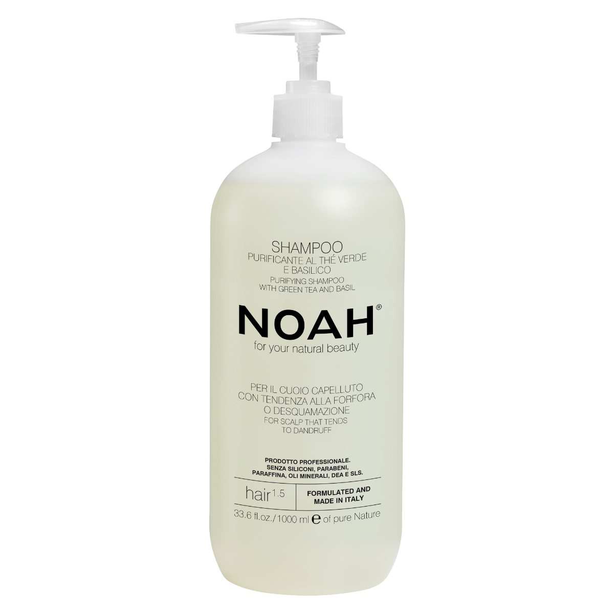 Shampooing purifiant au thé vert et au basilic Noah 1 L