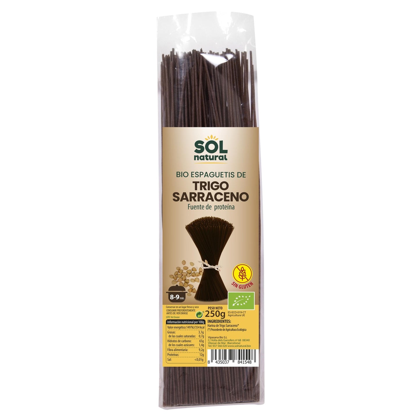 Spaghetti di grano saraceno senza glutine bio Sol Natural 250 g