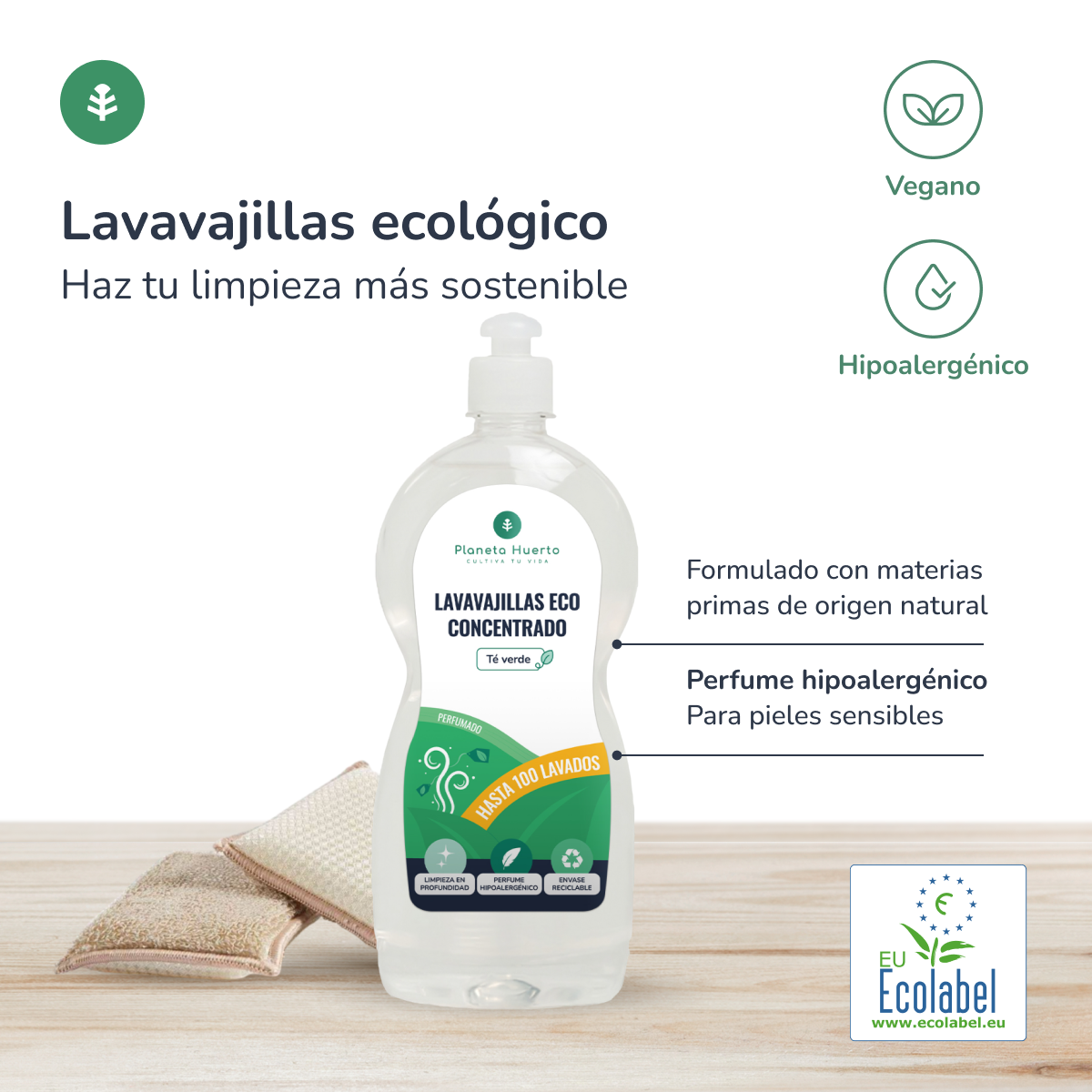 Pack 3xLave-vaisselle Manuel Thé Vert ECO Planet Orchard 750ml