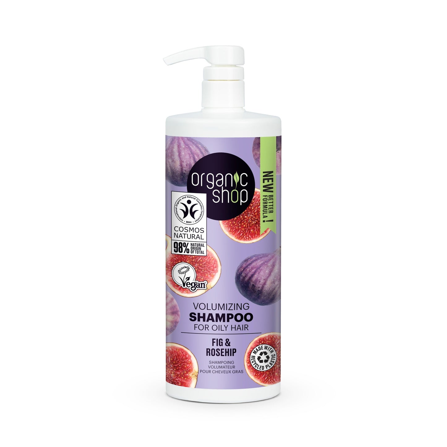 Shampoo volumizzante per capelli grassi con fico e rosa canina Organic Shop 1000 ml