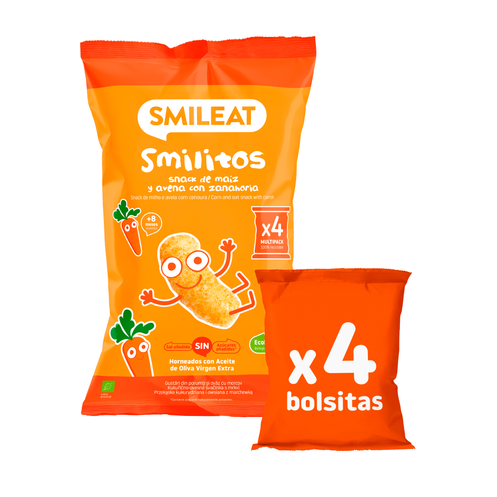 Smilito Maïs, avoine et carotte Multipack ECO Smileat 4 sachets de 12 g.