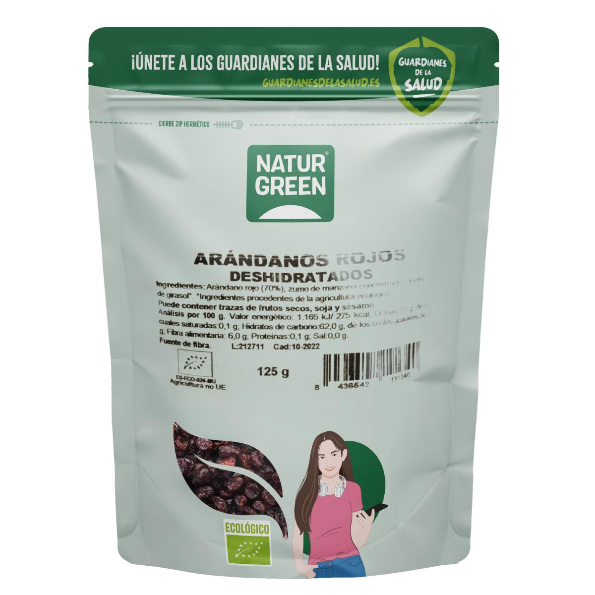 Arándanos Rojos Deshidratados Bio Naturgreen 125 g