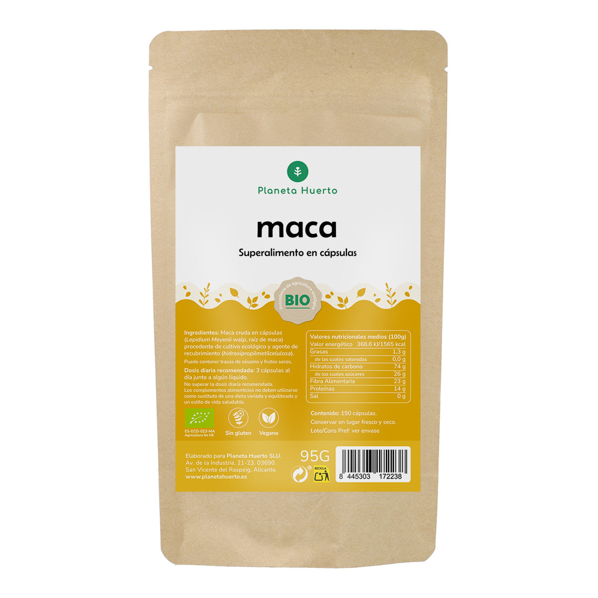 Maca Bio Planeta Huerto 150 Capsules