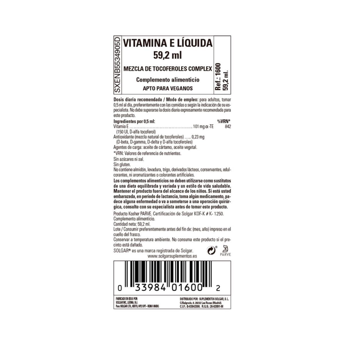 Witamina E w płynie, 59,2 ml
