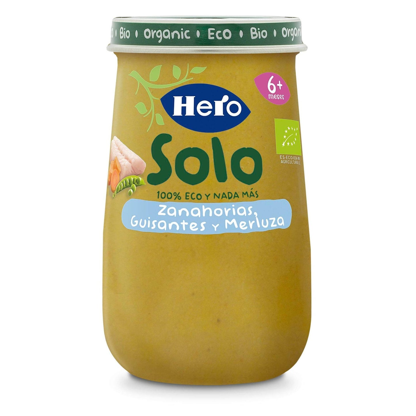 Vasetto di piselli e nasello ECO Hero Baby 190 g