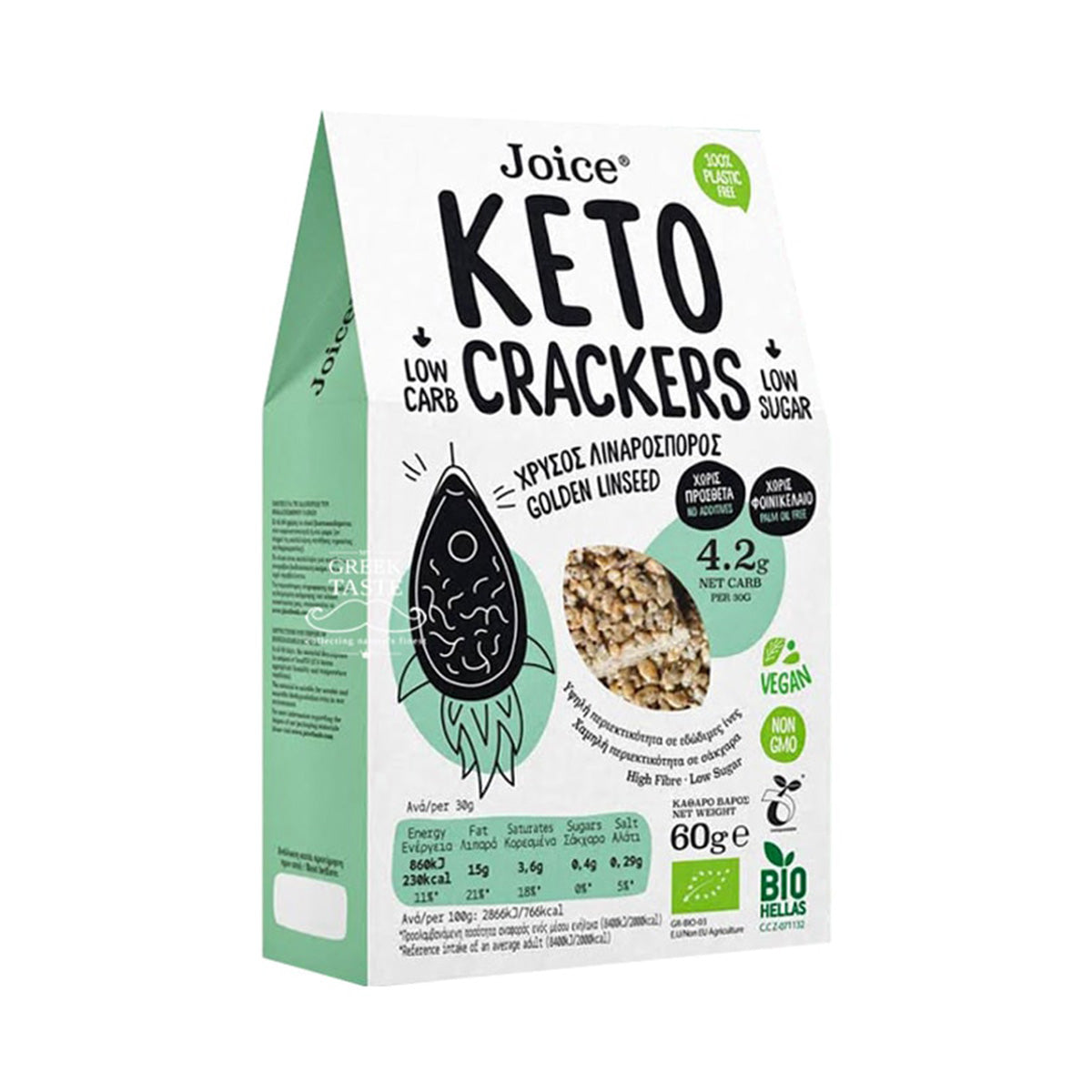 Joice Foods Golden Flax Keto Crackers 60 g