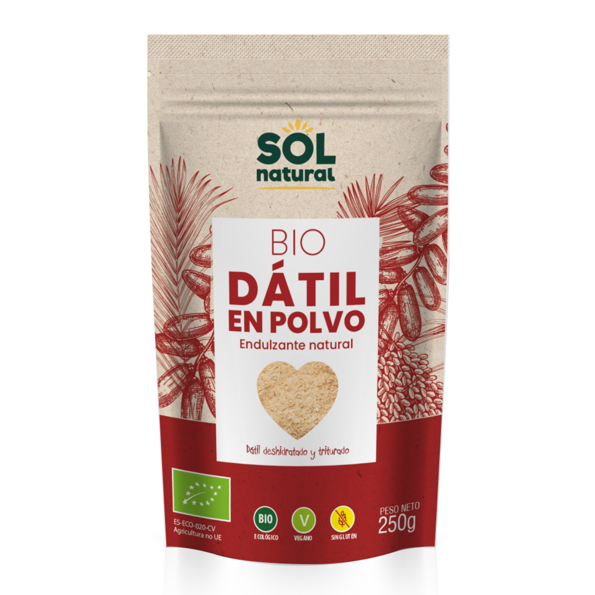 Azúcar de Dátil en polvo BIO Sol Natural 250 g