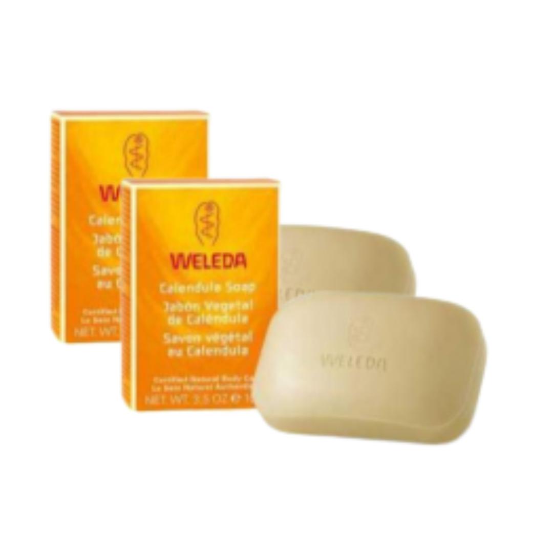 PROMO-Packung 2x feste Pflanzenseife mit Ringelblume von Weleda, 100 g