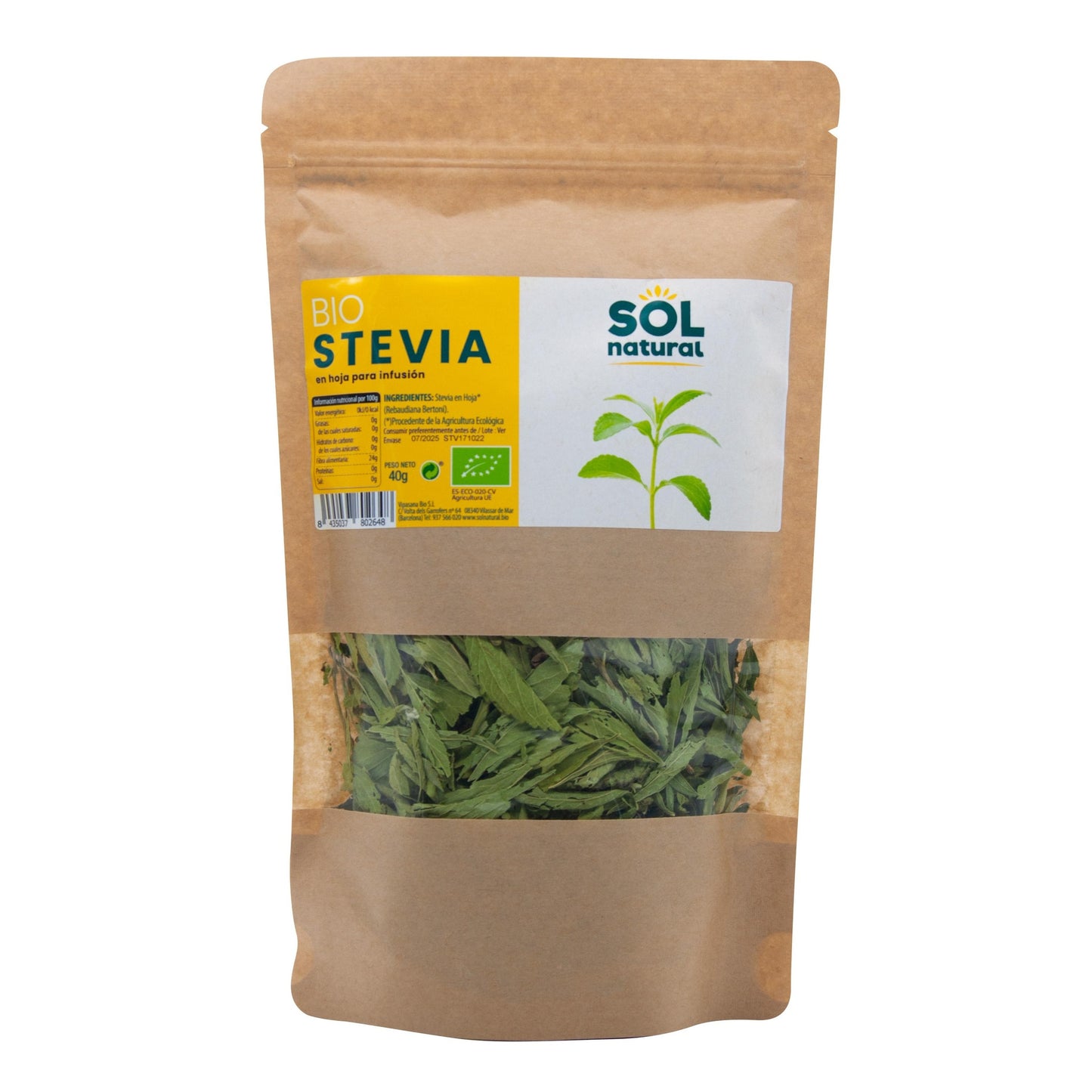 Feuilles de stévia BIO Sol Natural 40 g