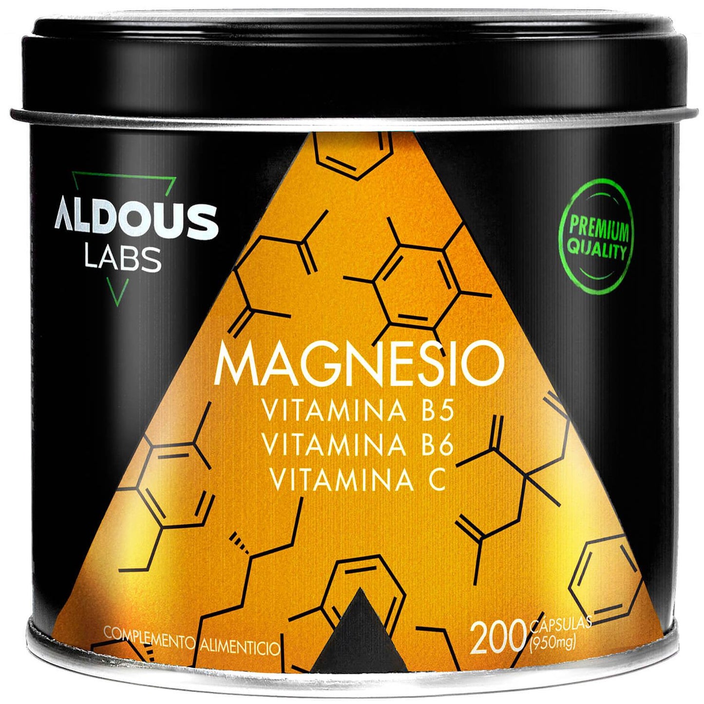 Magnesio con vitamina C, B5 e B6 200 capsule. Aldous Labs