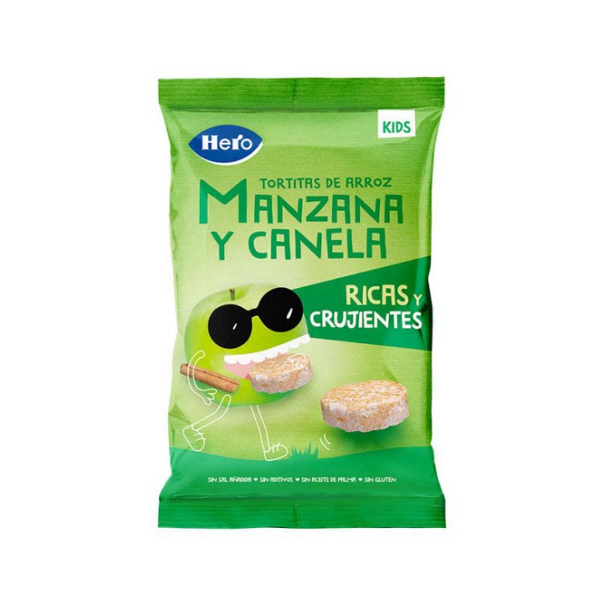 Pack of 7 gluten-free rice, apple and cinnamon cakes, 40 g - Hero/Kids