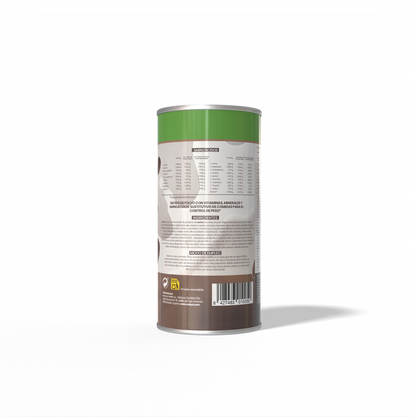 Verzadigende cappuccino-shake van Sotya, 700 g