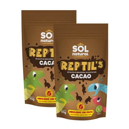 Confezione da 2 biscotti per bambini con avena, frutta e cacao biologico Sol Natural 90 g
