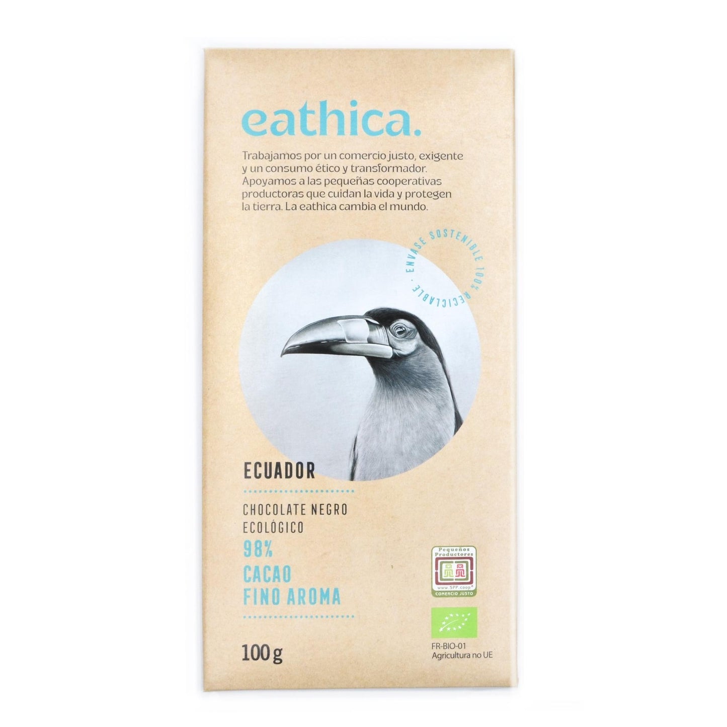 Schokolade Eathica 98 % Ecuador BIO 100 g
