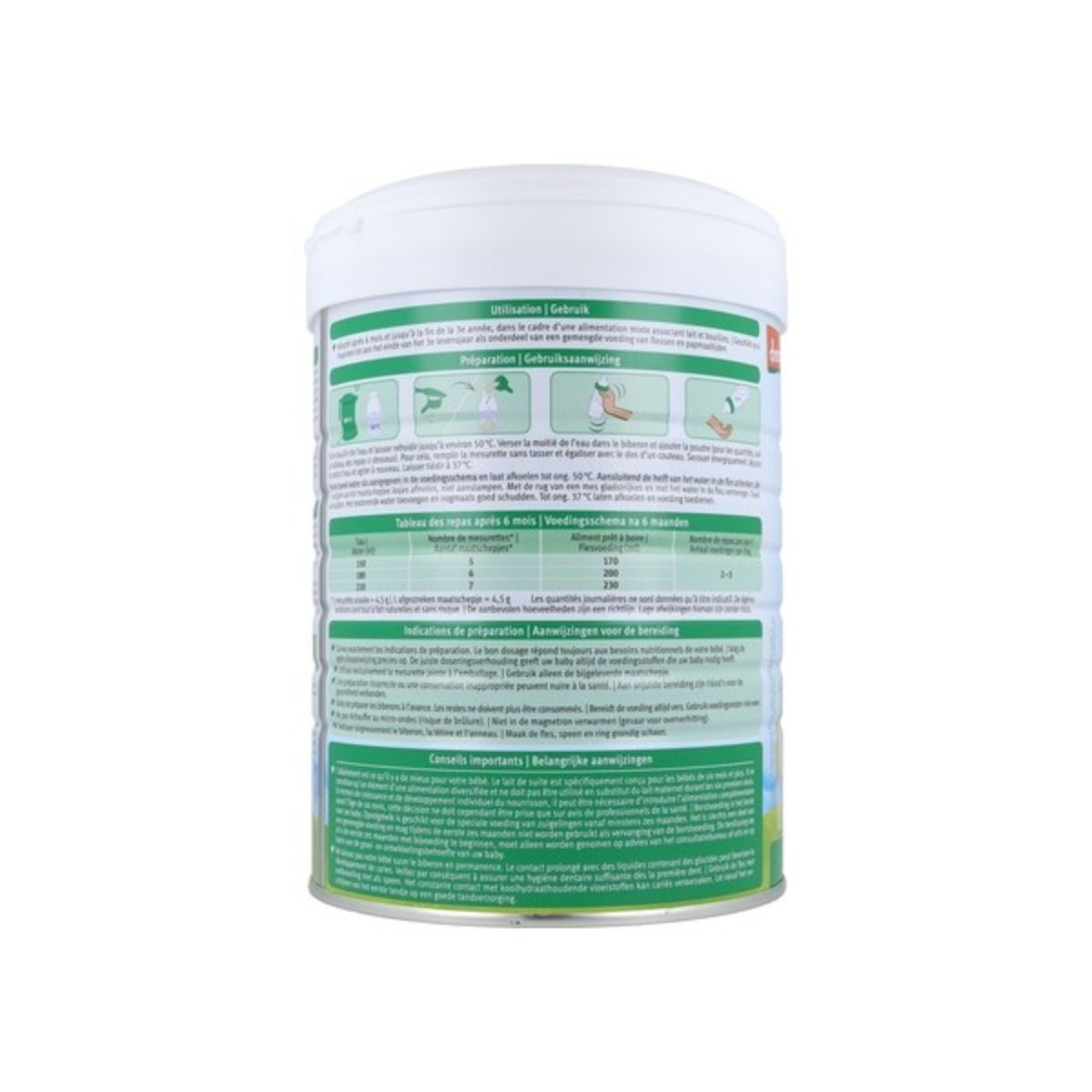 Lait de suite de chèvre 2 (après le 6e mois) CANETTE, Holle, 800 g