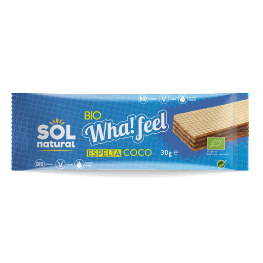 Goûter bio à l'épeautre et à la noix de coco Wha Feel Sol Natural 30g