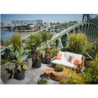 Pot de fleur avec soucoupe intégrée Greenville Elho Anthracite 30 cm