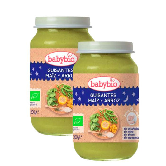 ERBJUDANDE x2 Burk Buenas Noches Ärtor, majs och ris 200 g Babybio