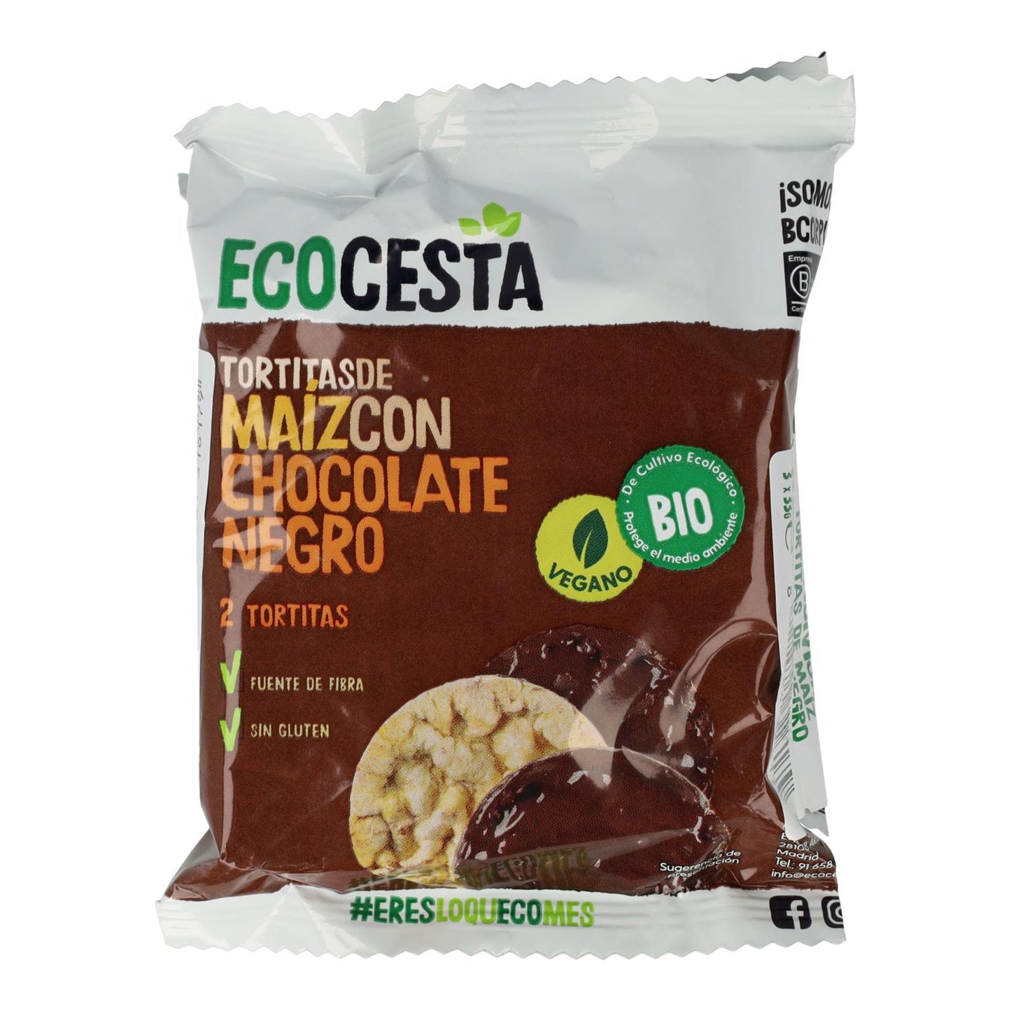 Frittelle di mais con cioccolato fondente biologico Confezione da 3 pacchetti Ecocesta 99 g