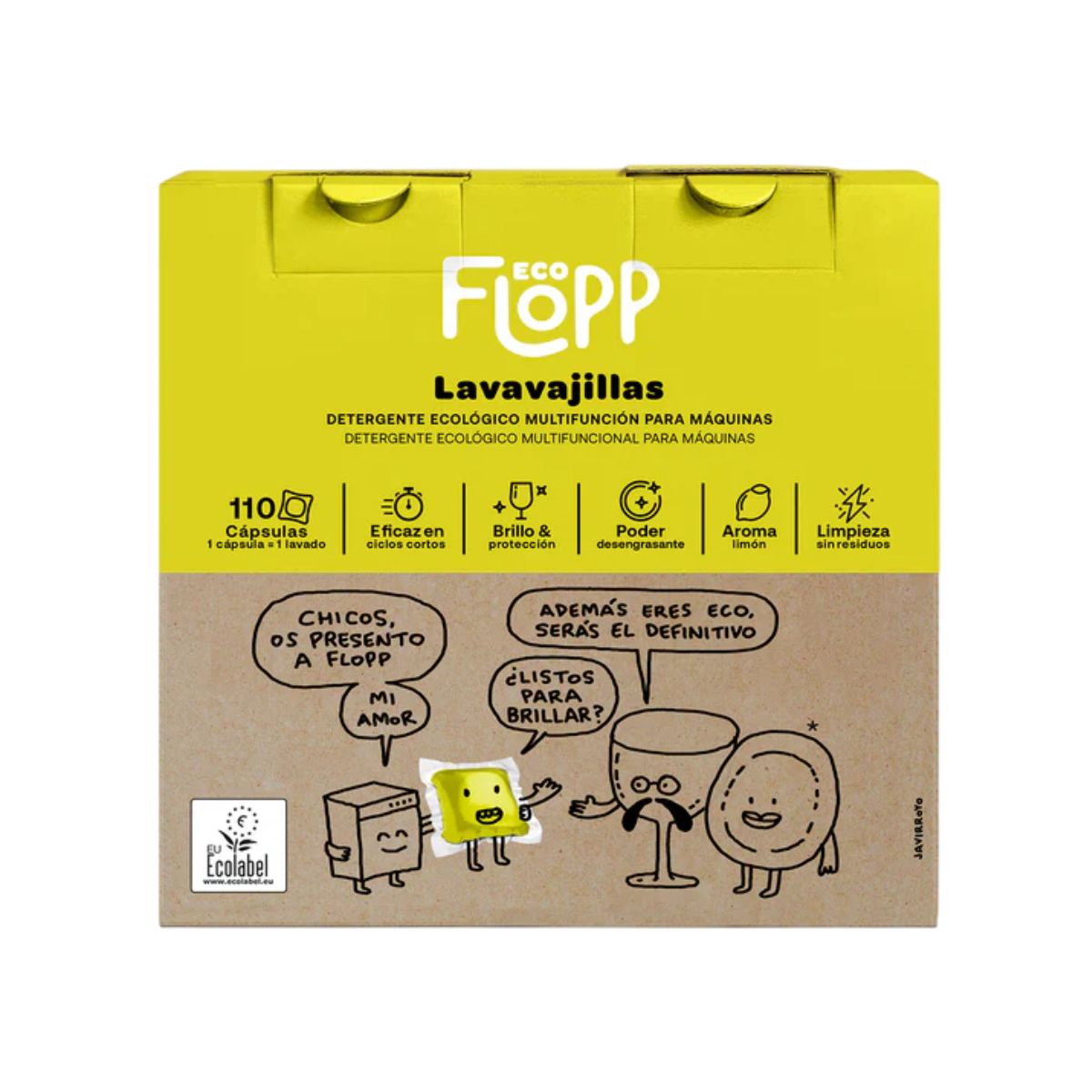 Pack 2 x Lavavajillas en gel FLOPP ECOPACK 110 cápsulas