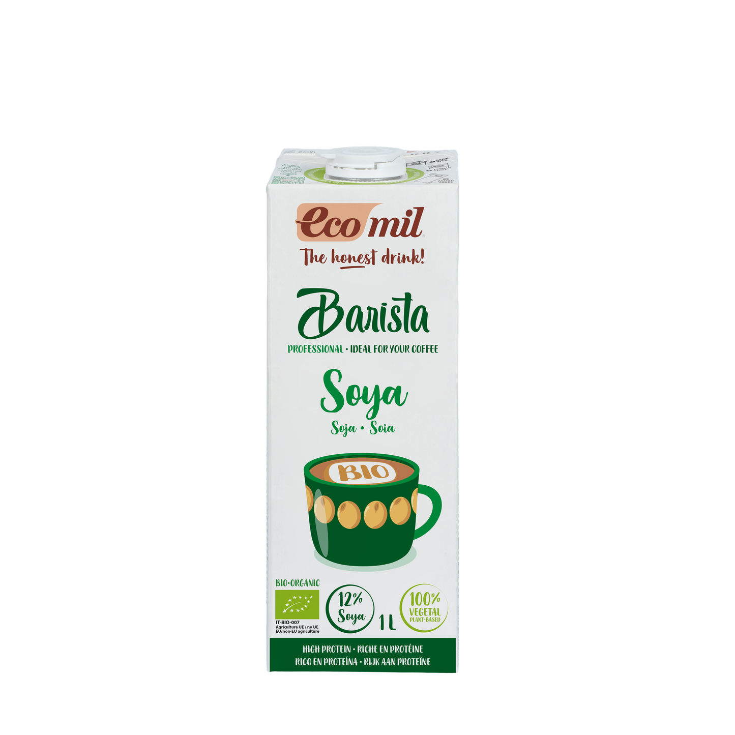 Bebida Vegetal Soja Barista baja en azúcar Ecomil 1 L