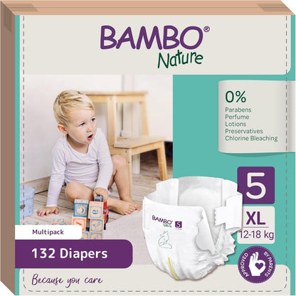Pakket 6 x Bambo Nature luiers T5 (12-18 kg) 22 stuks