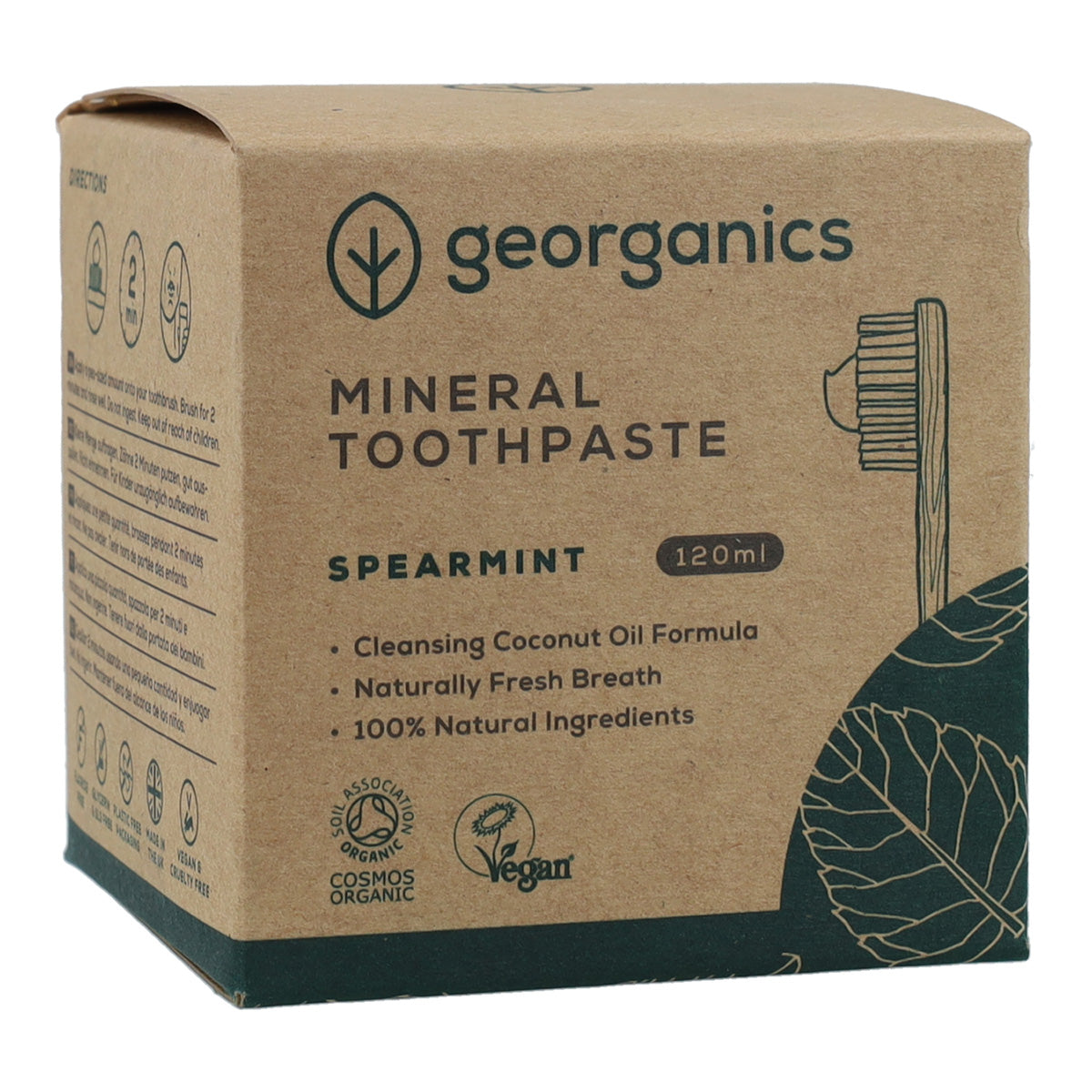 Naturlig tandkräm med mint och kokos Georganics 120 ml