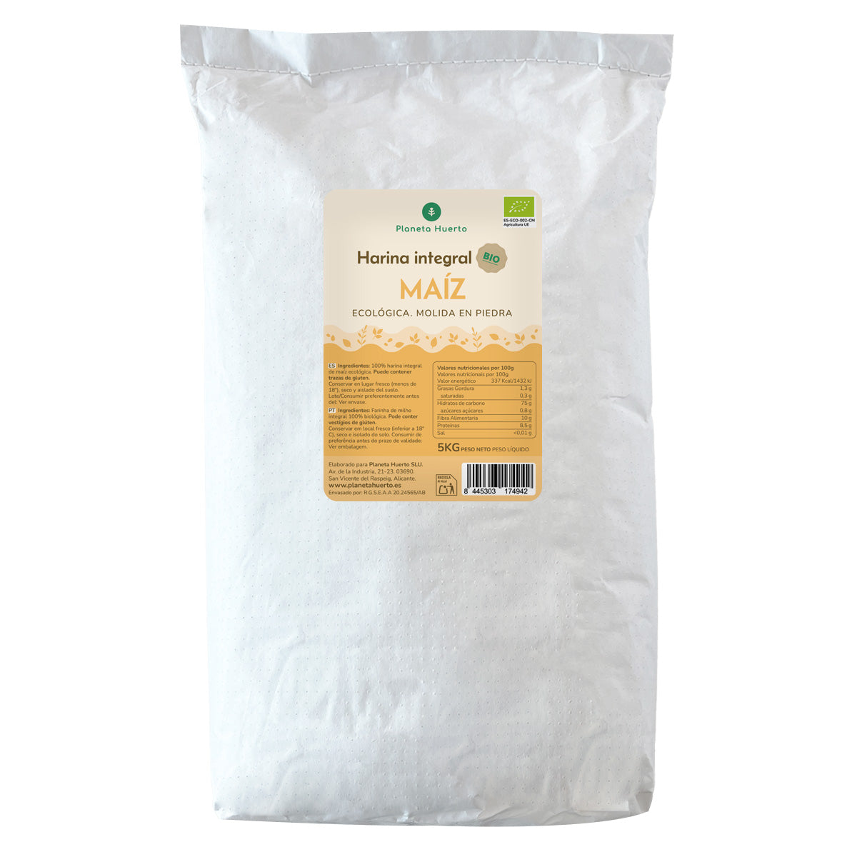 Farine de maïs complète Eco Planeta Huerto 5 Kg