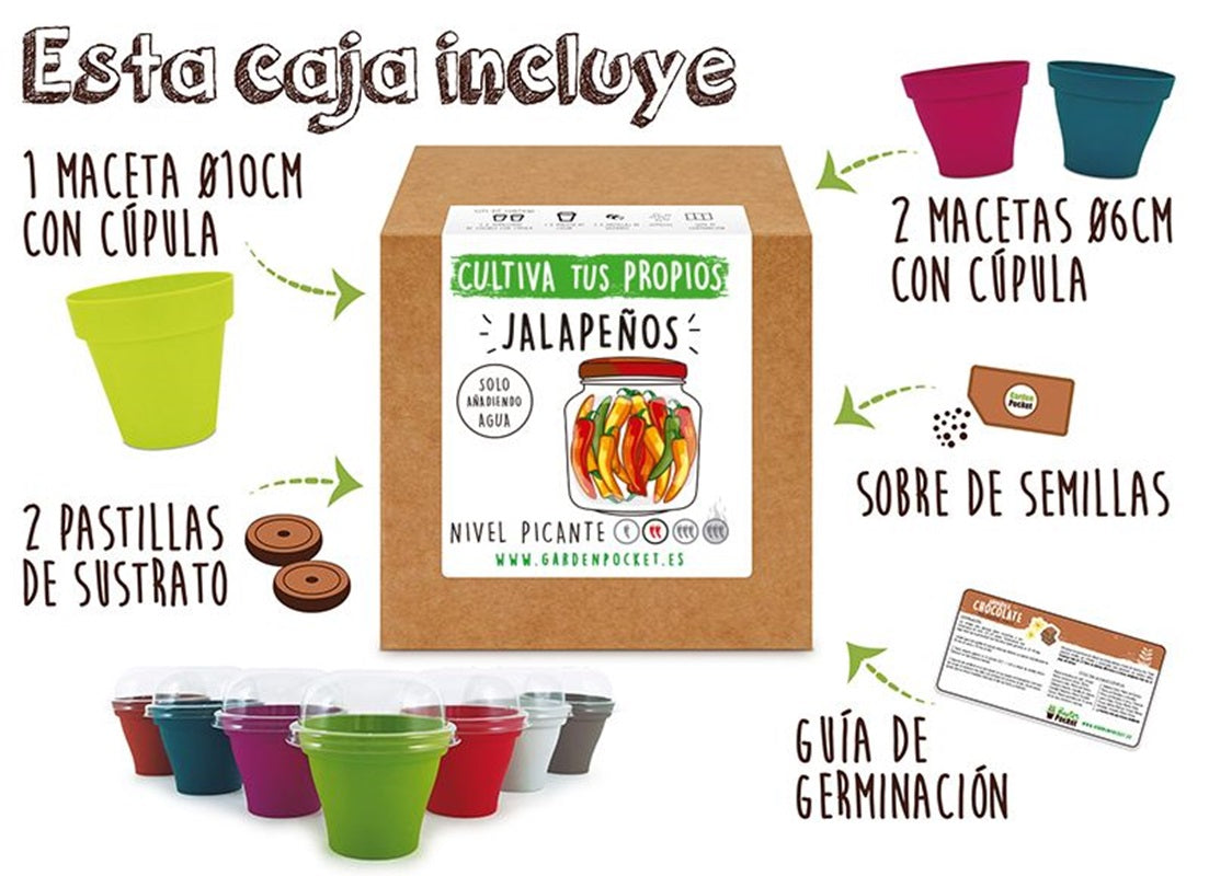 Pocket-Sprossen zum Anbauen „Jalapeños” Garden Pocket