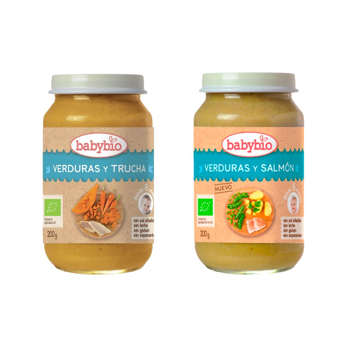 Pakket potjes biologische visgerechten (vanaf 6 maanden) babybio, 2 stuks