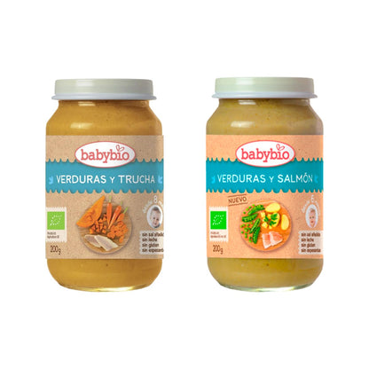 Pakket potjes biologische visgerechten (vanaf 6 maanden) babybio, 2 stuks