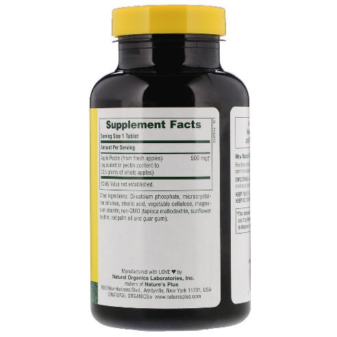 Pectine de pomme 500 mg 180 comprimés Natures Plus
