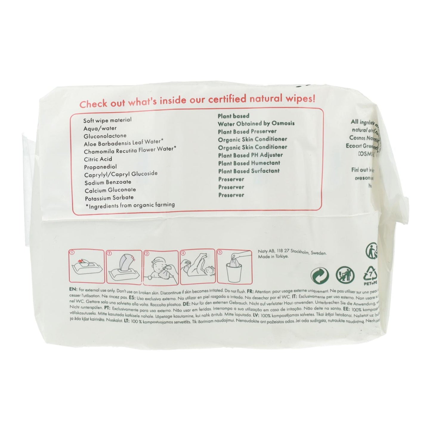 Pack 3 Toallitas compostables Naty  3x56 uds