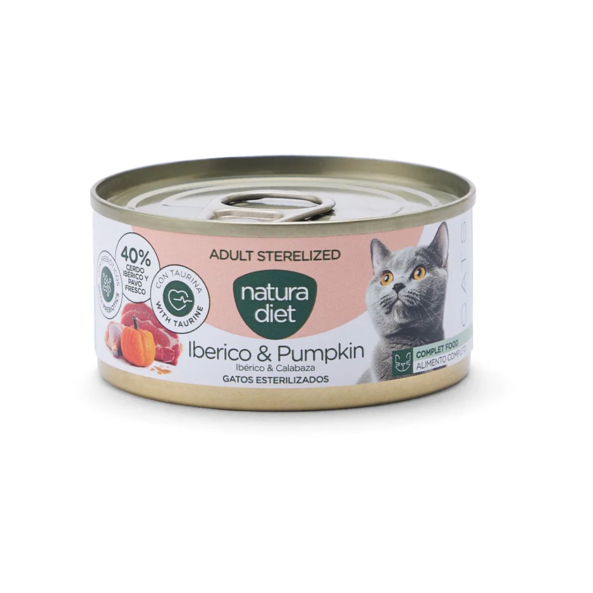 Natura Diet Cat Sterilized Iberico e zucca 85 g Cibo umido per gatti sterilizzati