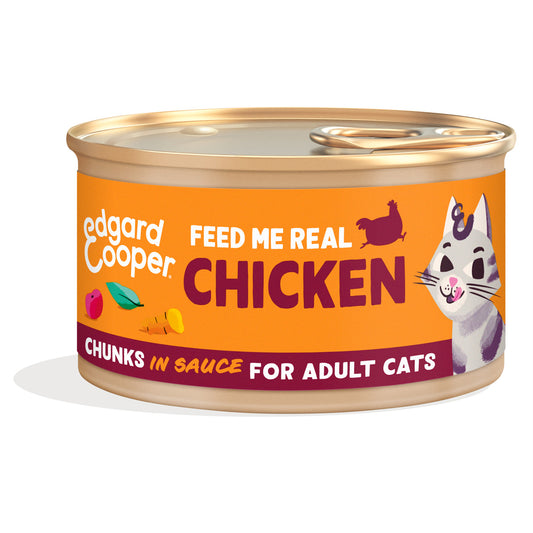 Edgard & Cooper wet cat food in sauce with chicken pieces, 85 g