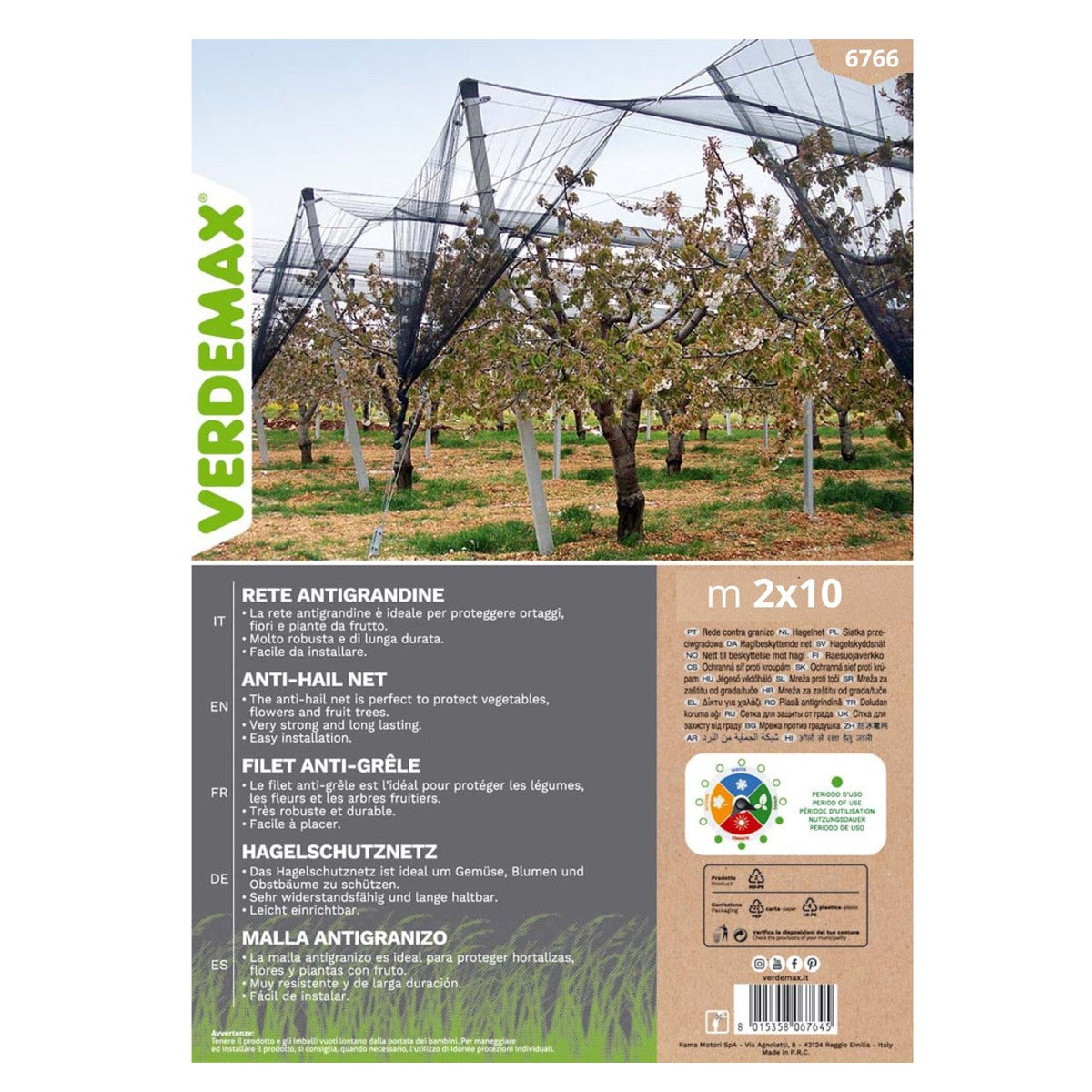 Verdemax anti-hail net 2 x 10 m