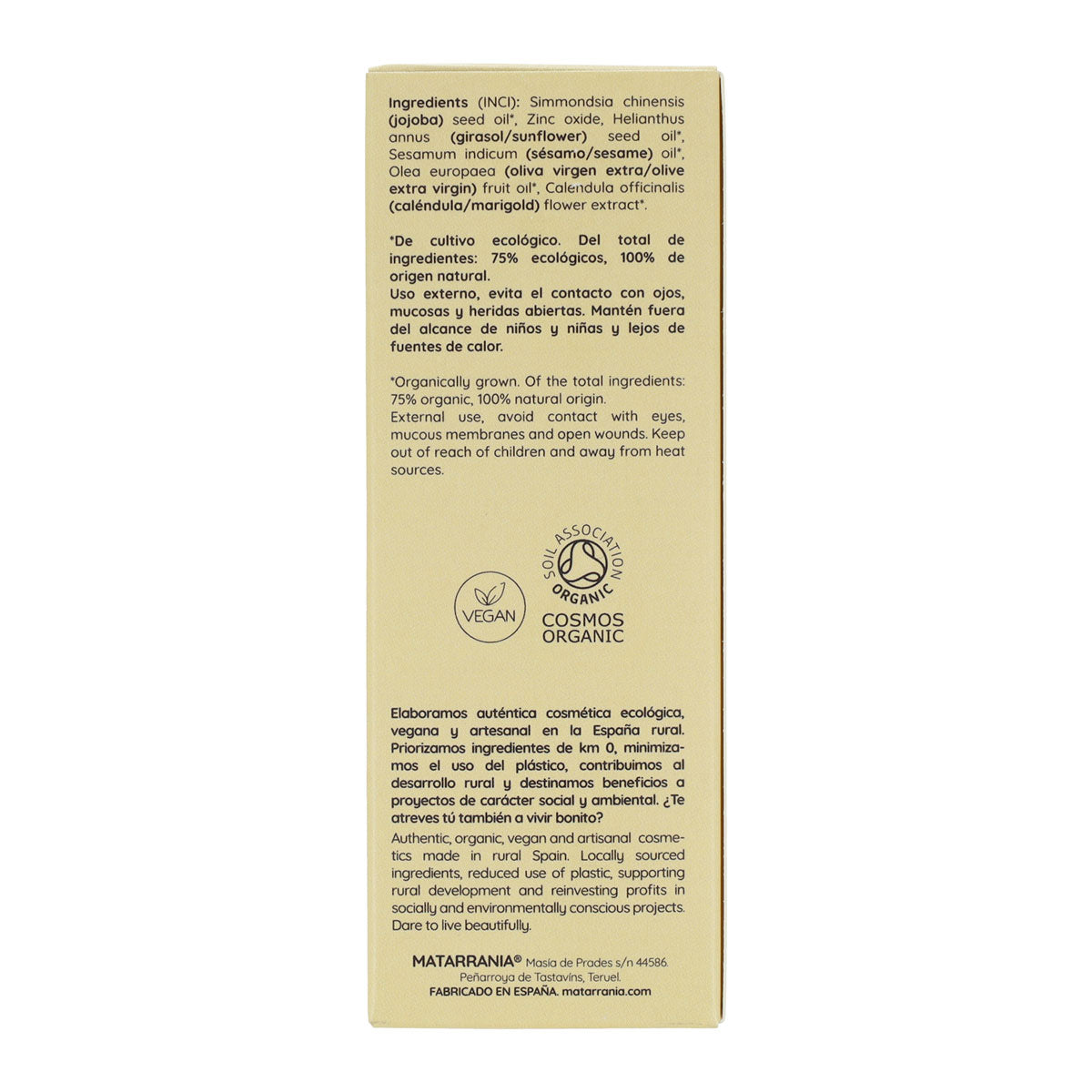 Pack of 2x Matarrania Organic Fluid Sunscreen SPF 30 100 ml