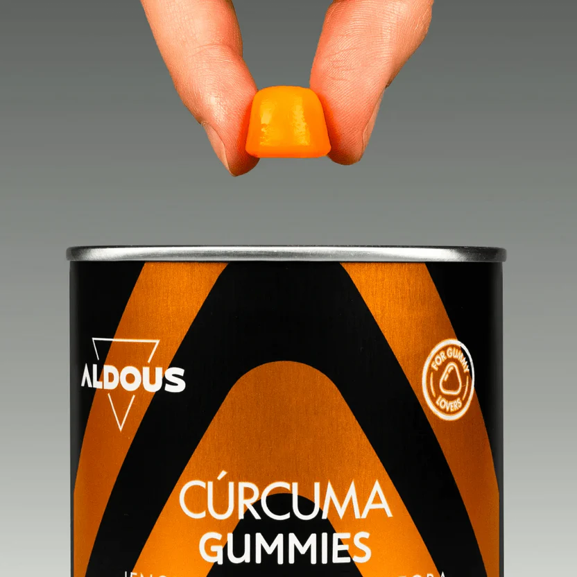 Kurkuma mit Ingwer und schwarzem Pfeffer + Probiotika Aldous Bio 120 Gummibärchen