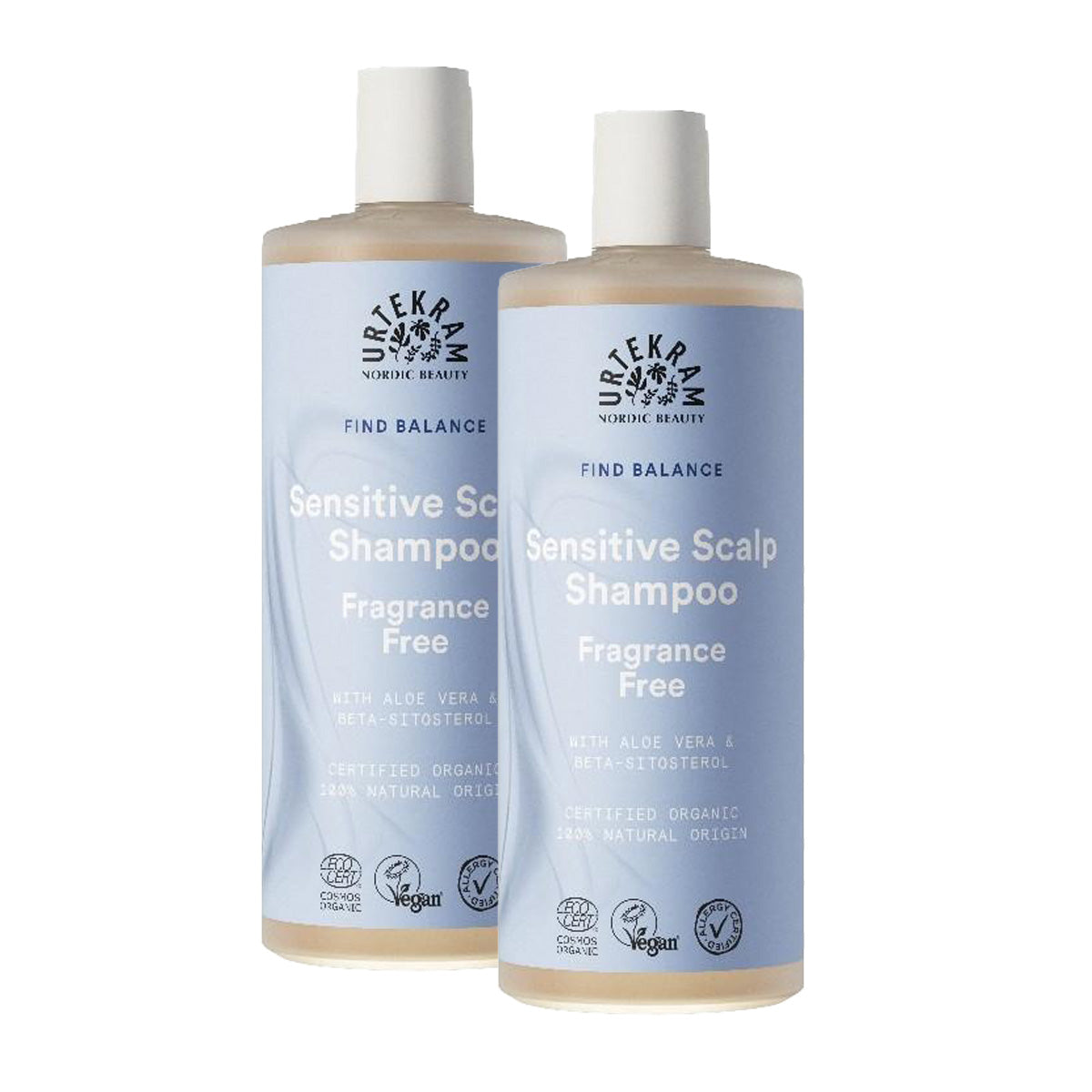 Confezione da 2 shampoo senza profumo Urtekram 500 ml