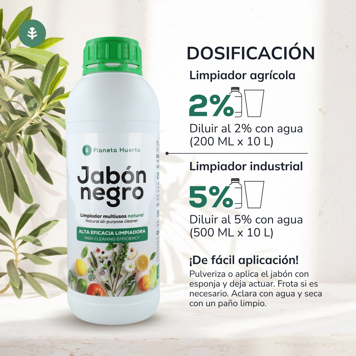 Sapone potassico Nero Planeta Huerto 5 L
