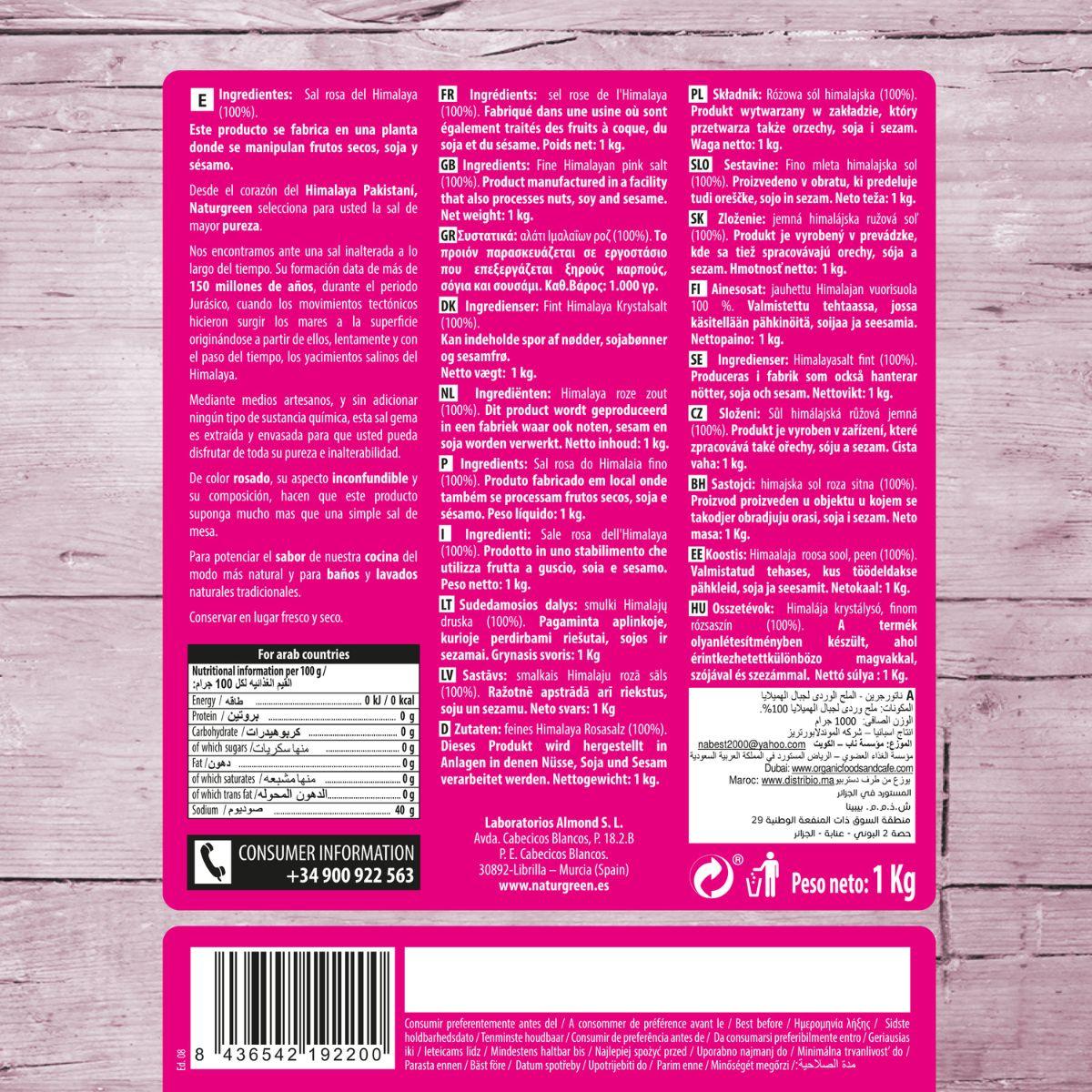 Fin rosa Himalaya-salt Naturgreen 500 g