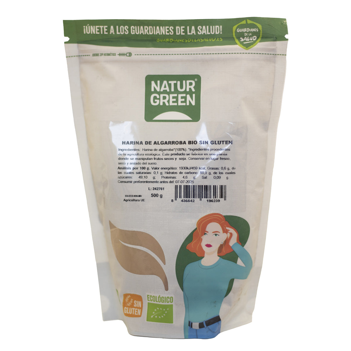 NaturGreen Organic Gluten-Free Carob Flour 500 g