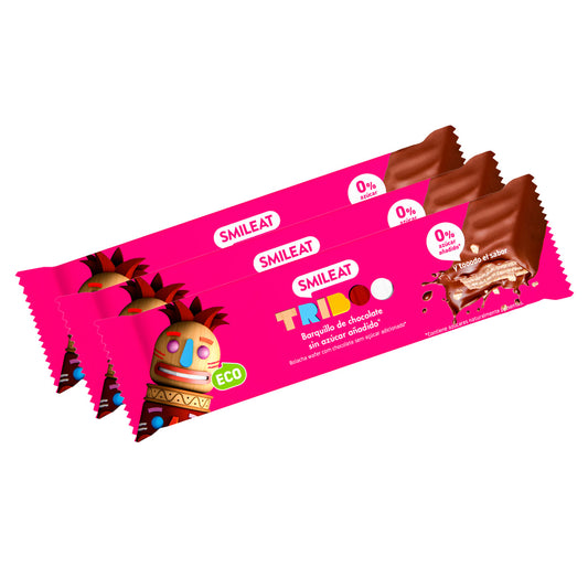 Confezione da 3 barrette ripiene e ricoperte di cacao 40 g ECO Smileat