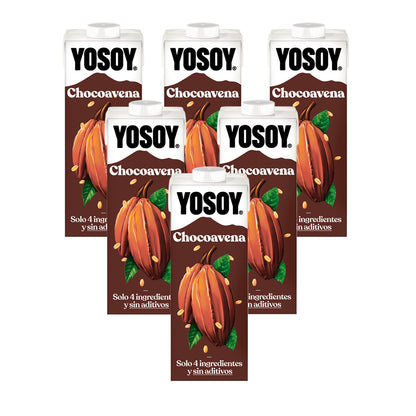 Pack de 6 boissons au chocolat et à l'avoine YOSOY 1 L