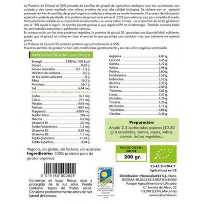 Zonnebloemproteïne ECO Salud Viva (55%) 200 g