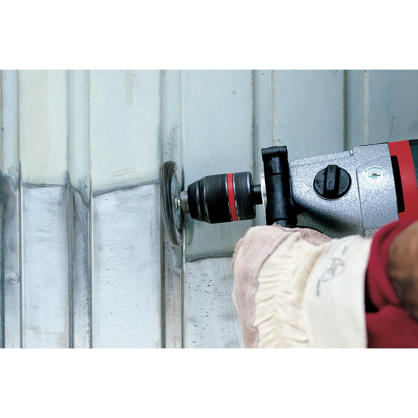 1 Wolfcraft schijfvormige metalen borstel voor boormachine Ø 75 x 7 mm