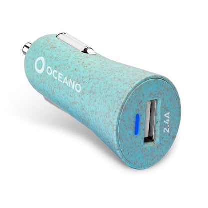 10 W-reisoplader van gerecycled plastic - snel opladen, kleur blauw SBS