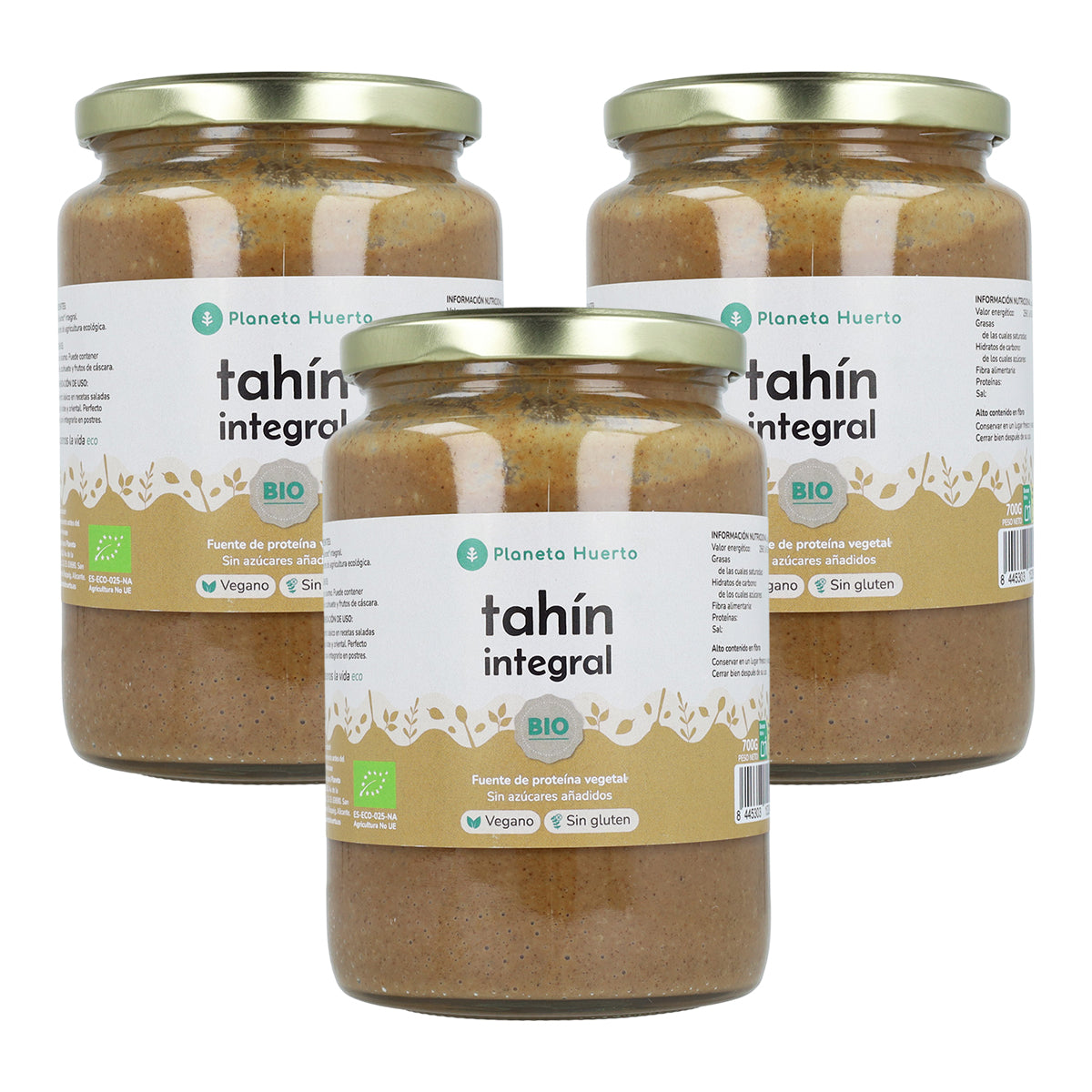 Opakowanie 3x Tahin pełnoziarnisty ECO Planeta Huerto 700 g