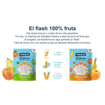 SMILADO organic apricot and banana, 100% fruit flash ice cream for children SMILEAT